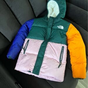 The Northface Multicolored Puffer Hooded Jacket